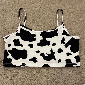 SHEIN Black and White Cow Print Camisole
